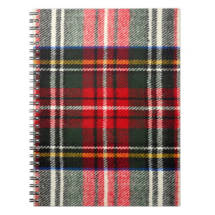 Cuaderno Patrón escocés tartán. Lana roja y blanca