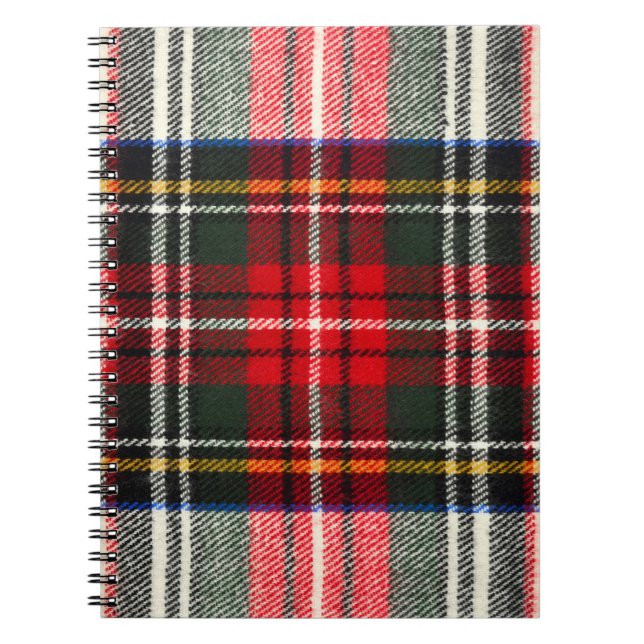 Cuaderno Patrón escocés tartán. Lana roja y blanca (Frente)