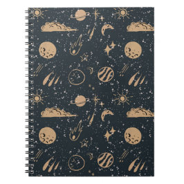 Cuaderno Patrón Espacial Celestial Vintage