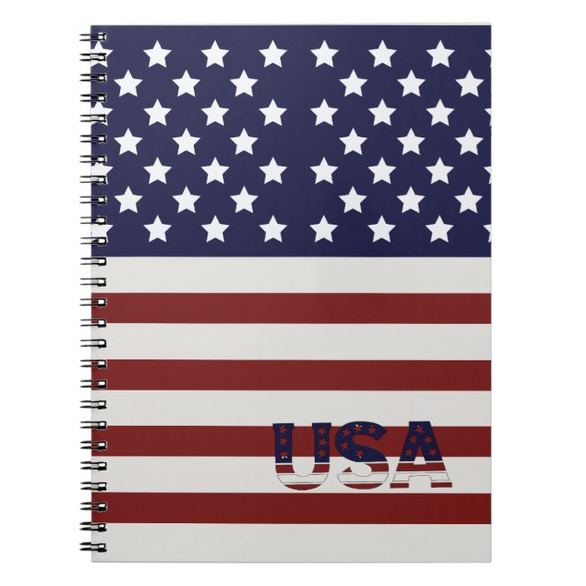 Cuaderno Patrón estadounidense de bandera de Estados Unidos (Frente)