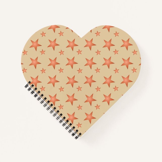 Cuaderno Patrón estelar en el naranja de terracota gradient (Anverso)