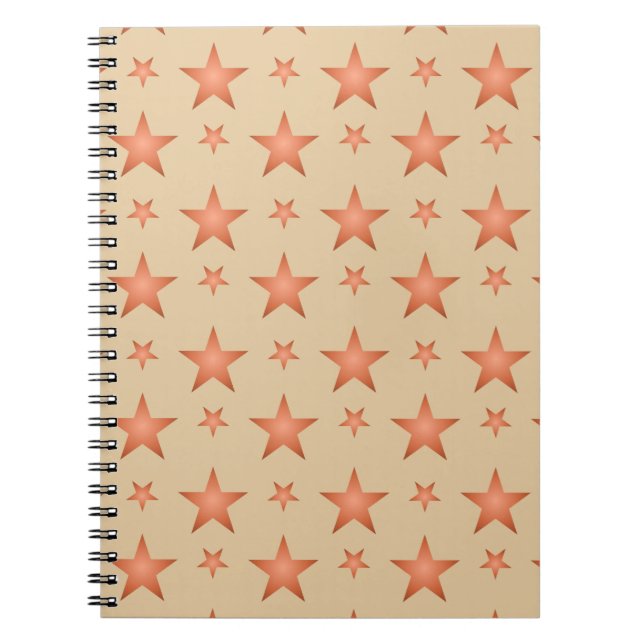 Cuaderno Patrón estelar en el naranja de terracota gradient (Frente)