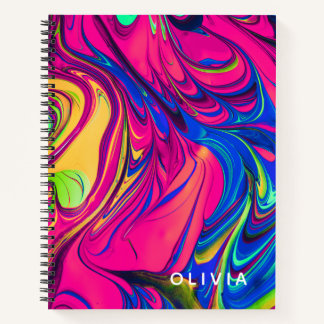 Cuaderno Patrón Estético de Color Vibrante