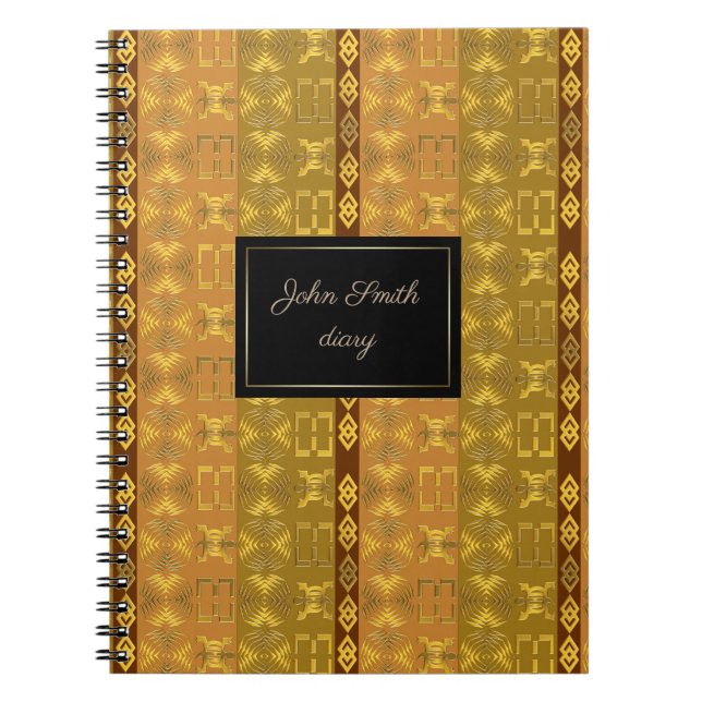 Cuaderno Patrón étnico africano Símbolos Adinkra (Frente)