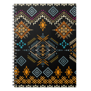 Cuaderno Patrón étnico de ornamento boho sin foco