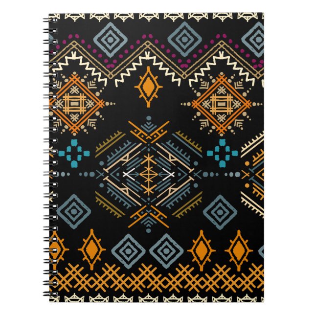 Cuaderno Patrón étnico de ornamento boho sin foco (Frente)