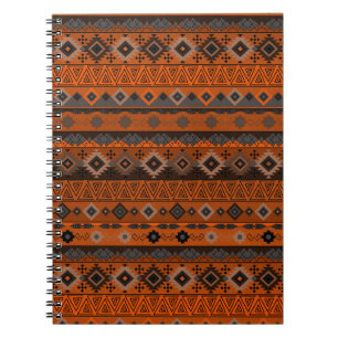 Cuaderno Patrón étnico de rayas brillante.