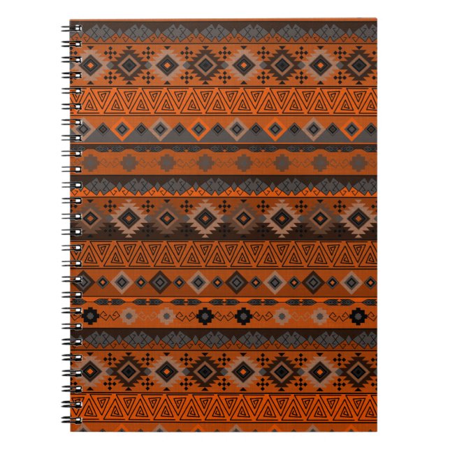 Cuaderno Patrón étnico de rayas brillante. (Frente)