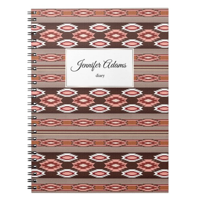 Cuaderno patrón étnico del suroeste. Nombre. (Frente)
