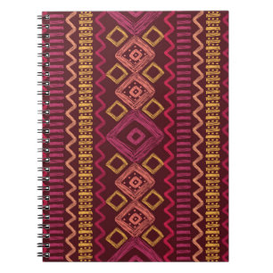 Cuaderno Patrón étnico dibujado a mano: abstracto sin fisur