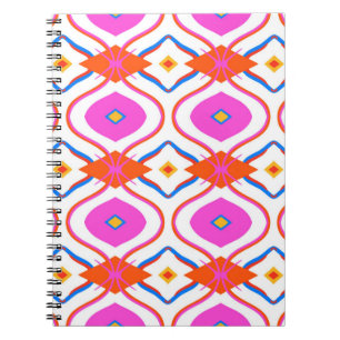 Cuaderno Patrón étnico en color rosa brillante con árabe, T