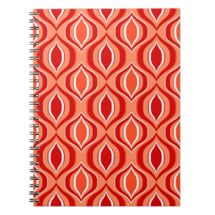 Cuaderno Patrón étnico geométrico sin foco. Rojo, orna marr