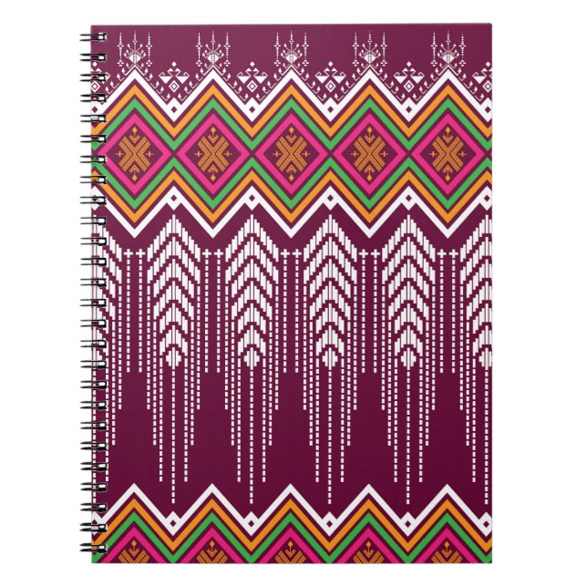 Cuaderno Patrón étnico geométrico tradicional (Frente)