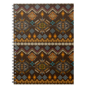 Cuaderno Patrón étnico sin fisuras. Ornamento étnico de boh