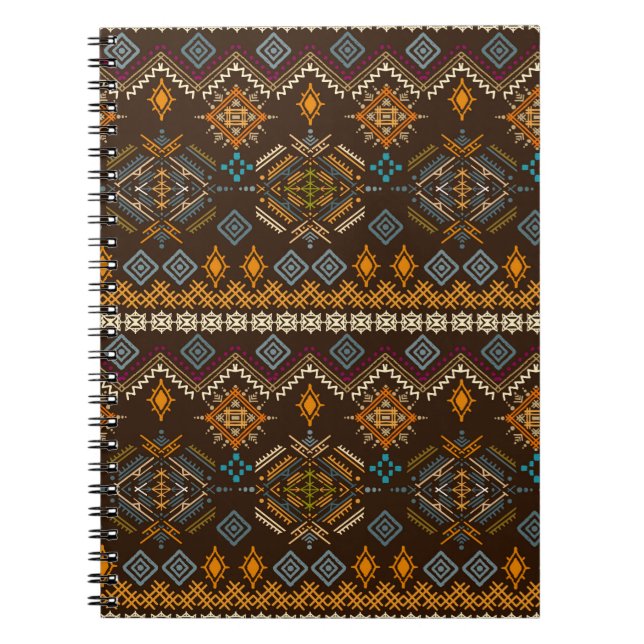 Cuaderno Patrón étnico sin fisuras. Ornamento étnico de boh (Frente)