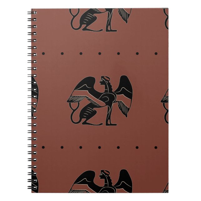 Cuaderno Patrón étnico sin foco con un fantástico sphi alad (Frente)