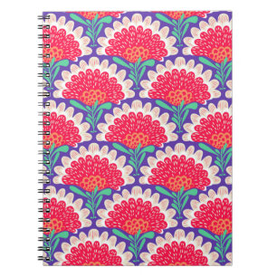 Cuaderno Patrón étnico vintage con flores. Diseño floral