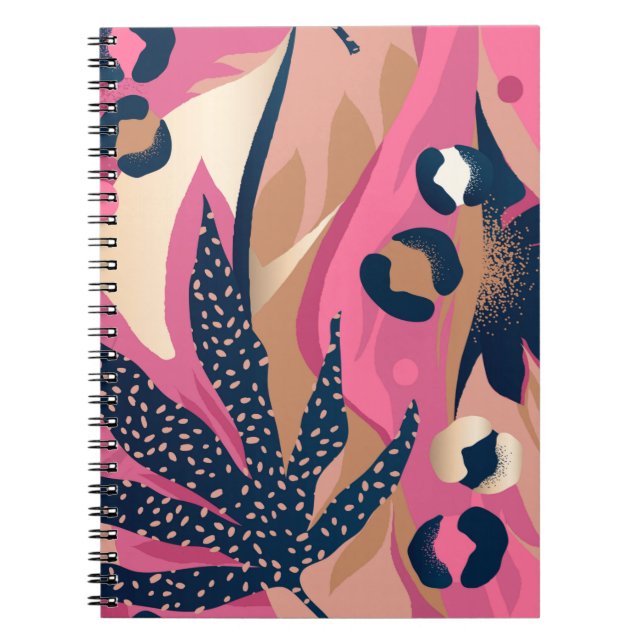 Cuaderno Patrón exótico moderno con piel de leopardo. Creat (Frente)