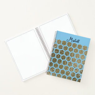 Cuaderno Patrón falso de oro exagerado personalizado
