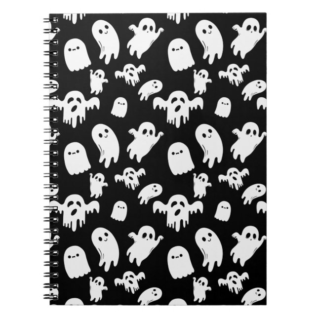 Cuaderno Patrón fantasma de Halloween (Frente)