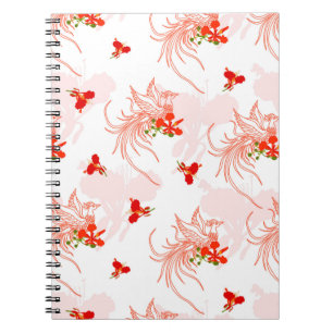 Cuaderno Patrón Fénix Bird Y Phoenix Flower Seamless