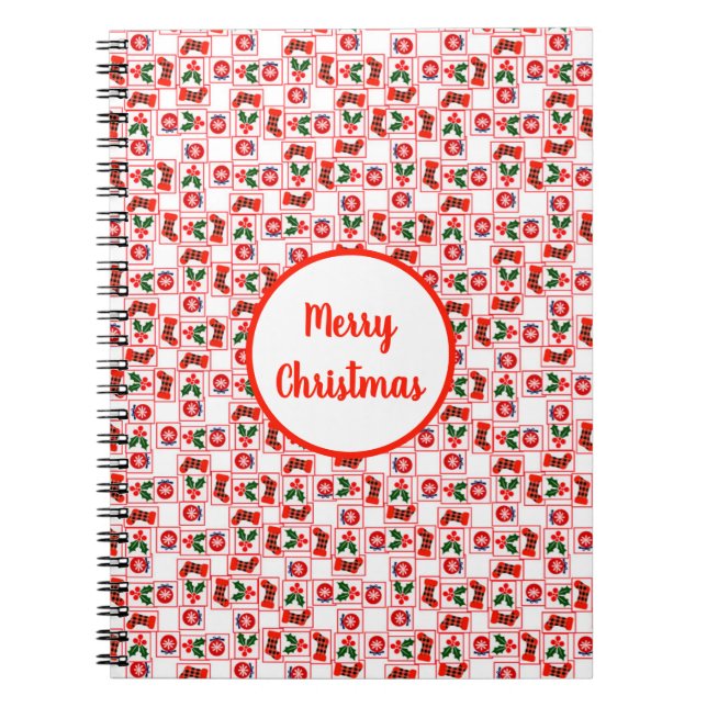 Cuaderno Patrón festivo de Navidad (Frente)
