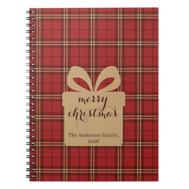 Cuaderno Patrón festivo de Navidades de la placa roja - (Frente)