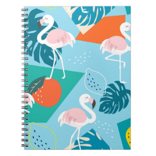 Cuaderno Patrón Flamingo Tropical, Moderno.
