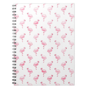 Cuaderno Patrón Flamingo Tropical Rosa de Guay en blanco