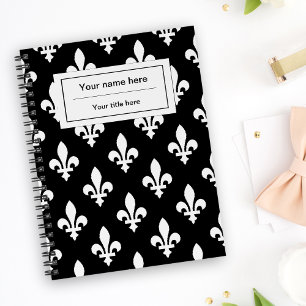 Cuaderno Patrón Fleur de Lis, francés, real, blanco