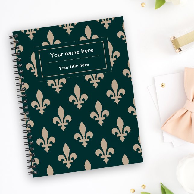 Cuaderno Patrón Fleur de Lis, francés, real, crema, verde (Subido por el creador)
