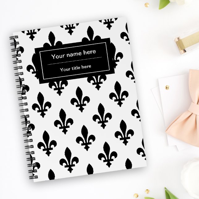 Cuaderno Patrón Fleur de Lis, francés, real, negro (Subido por el creador)