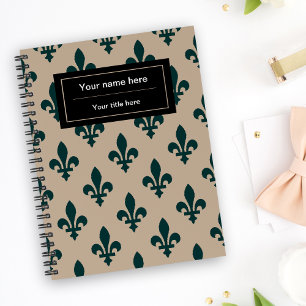 Cuaderno Patrón Fleur de Lis, francés, real, verde