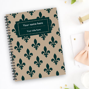 Cuaderno Patrón Fleur de Lis, francés, real, verde