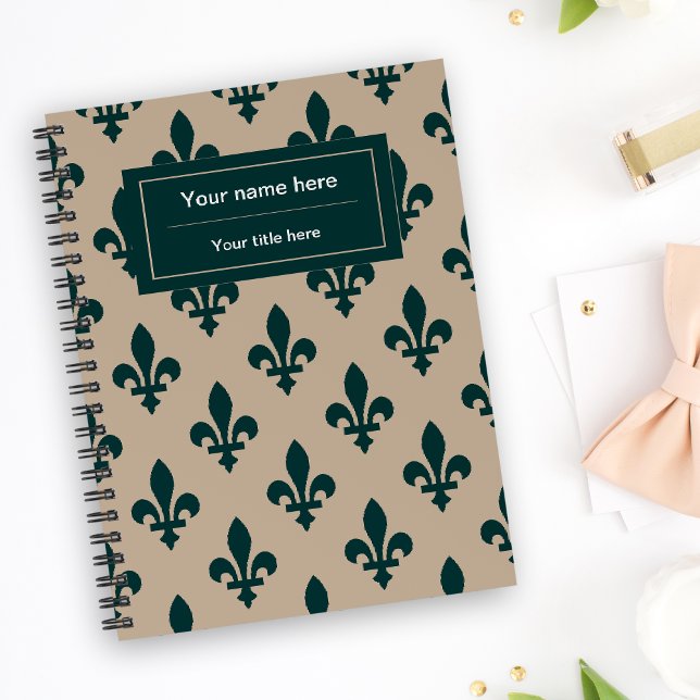 Cuaderno Patrón Fleur de Lis, francés, real, verde (Subido por el creador)