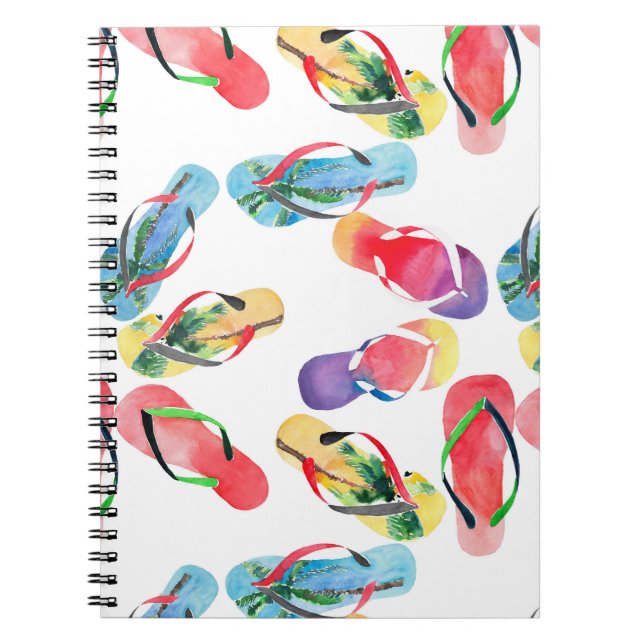 Cuaderno Patrón Flip Flops de la playa de verano (Frente)