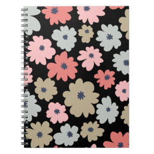 Cuaderno Patrón Flor Colorido Vintage       