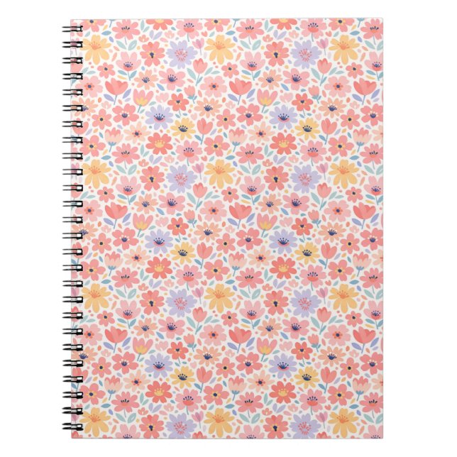 Cuaderno Patrón floral abstracto moderno (Frente)