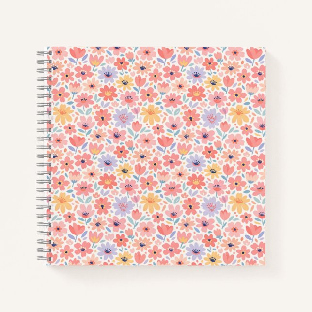 Cuaderno Patrón floral abstracto moderno (Anverso)
