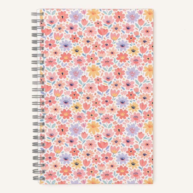 Cuaderno Patrón floral abstracto moderno (Anverso)