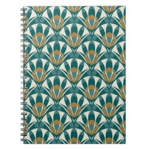 Cuaderno Patrón floral abstracto sin fisuras del arte deco.