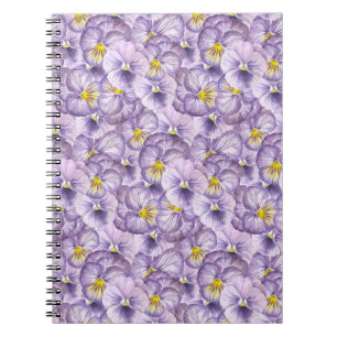 Cuaderno Patrón floral acuarela con paneles violetas