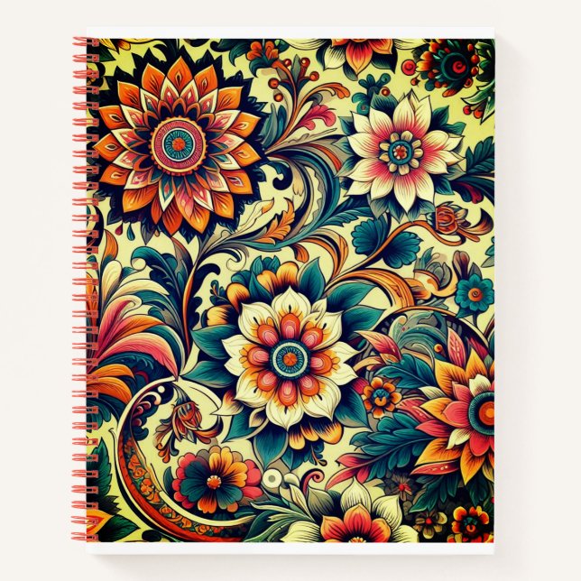 Cuaderno Patrón floral Ai colorido (Anverso)