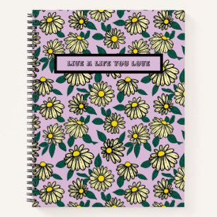 Cuaderno Patrón floral amarillo