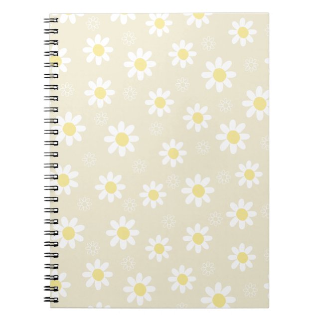 Cuaderno Patrón floral amarillo de las flores frescas (Frente)