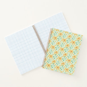 Cuaderno Patrón floral amarillo tropical sin costuras