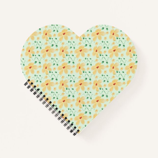 Cuaderno Patrón floral amarillo tropical sin costuras (Anverso)