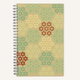 Cuaderno Patrón floral (Asanoha) Dorado