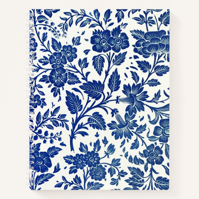Cuaderno Patrón floral azul (Anverso)