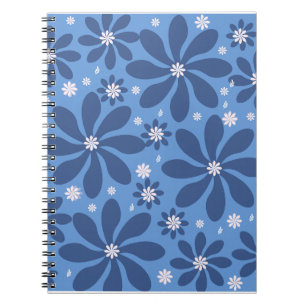 Cuaderno Patrón floral azul - Elegante acceso